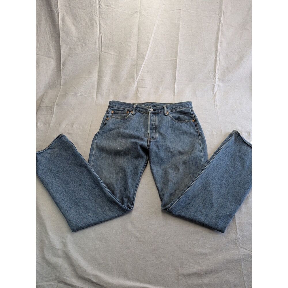 90s Grunge Heritage W34 L34 Straight Leg 501 Jeans Levi's Medium Wash
